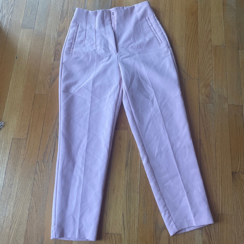 High-Waisted Pink Trousers